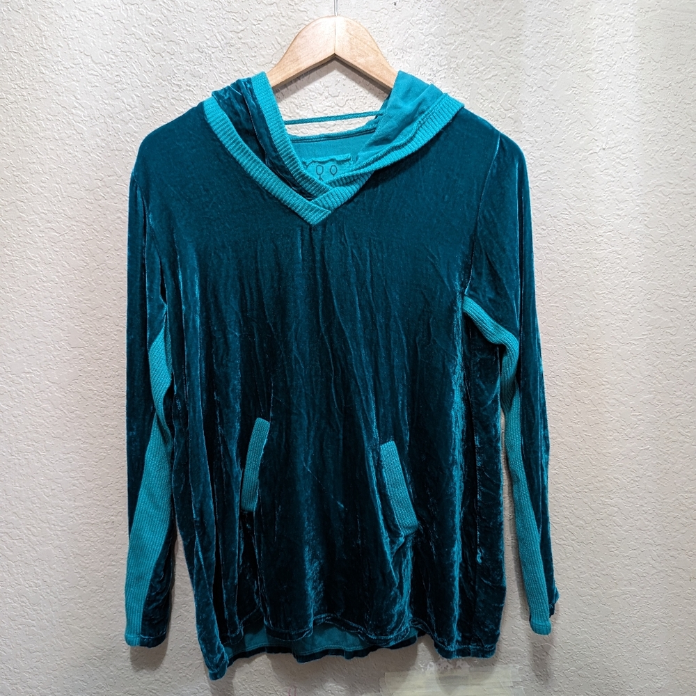 NWOT XS Johnny Was Teal Hoodie